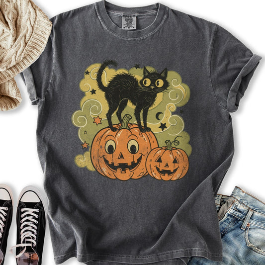 Vintage Halloween Cat T-Shirt