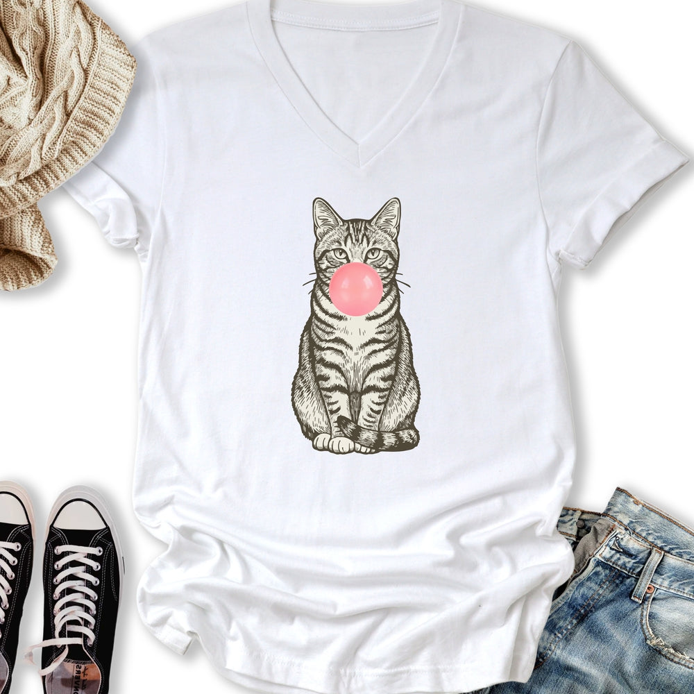 Tabby Bubblegum V-Neck Tee
