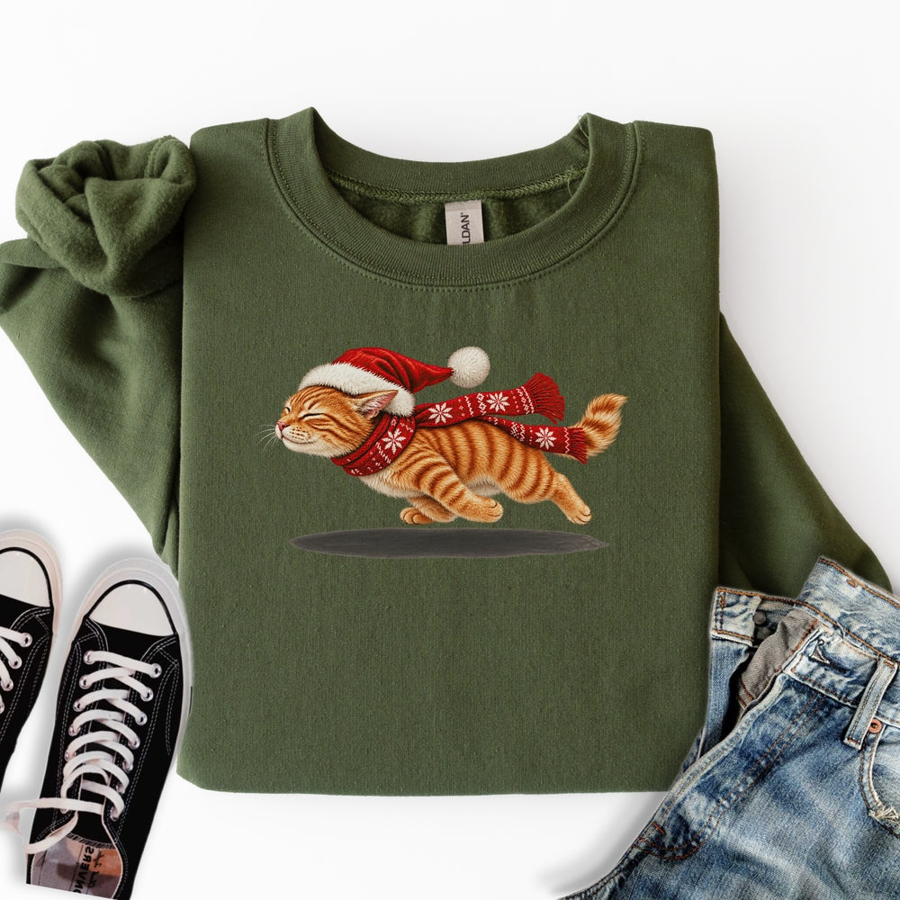 Christmas Ginger Cat Zoomies Sweatshirt