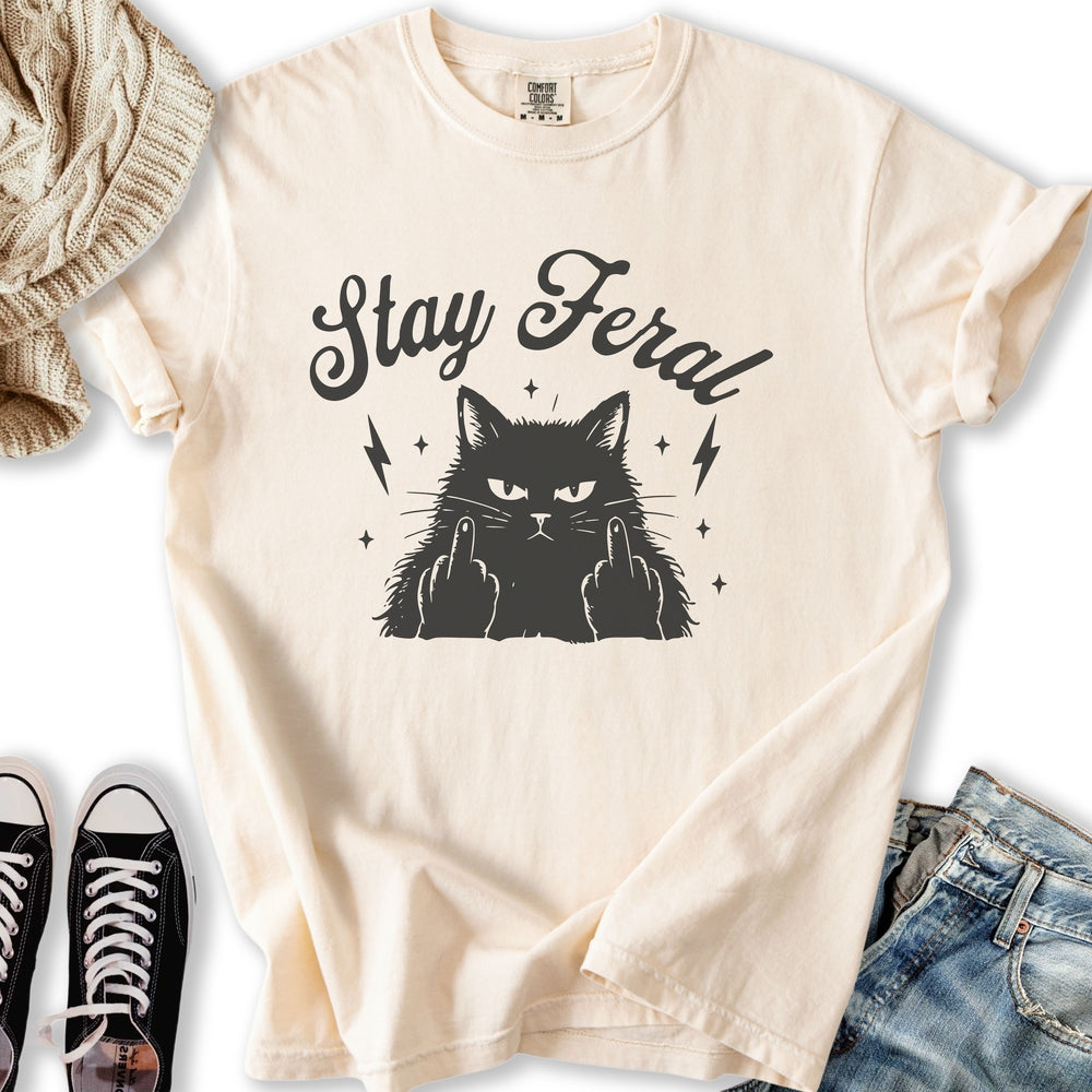 Stay Feral Black Cat T-Shirt
