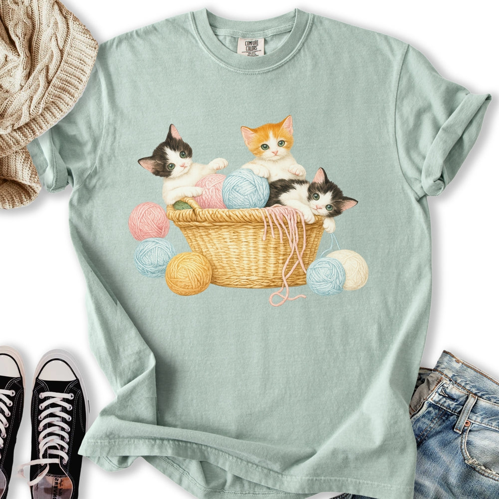 Kitten Yarn Basket T-Shirt