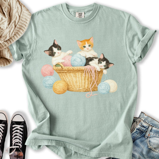 Kitten Yarn Basket T-Shirt