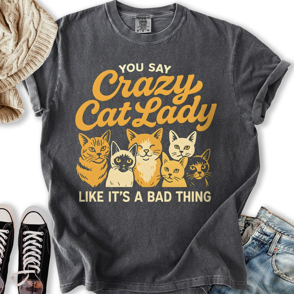 Sottobicchiere Divertente You Say Crazy Cat Lady Like It's A Bad Thing - Gift Base, 9x9 Cm, Finitura Lucida Con Supporto In Faesite, Regalo Per Amanti Gatti