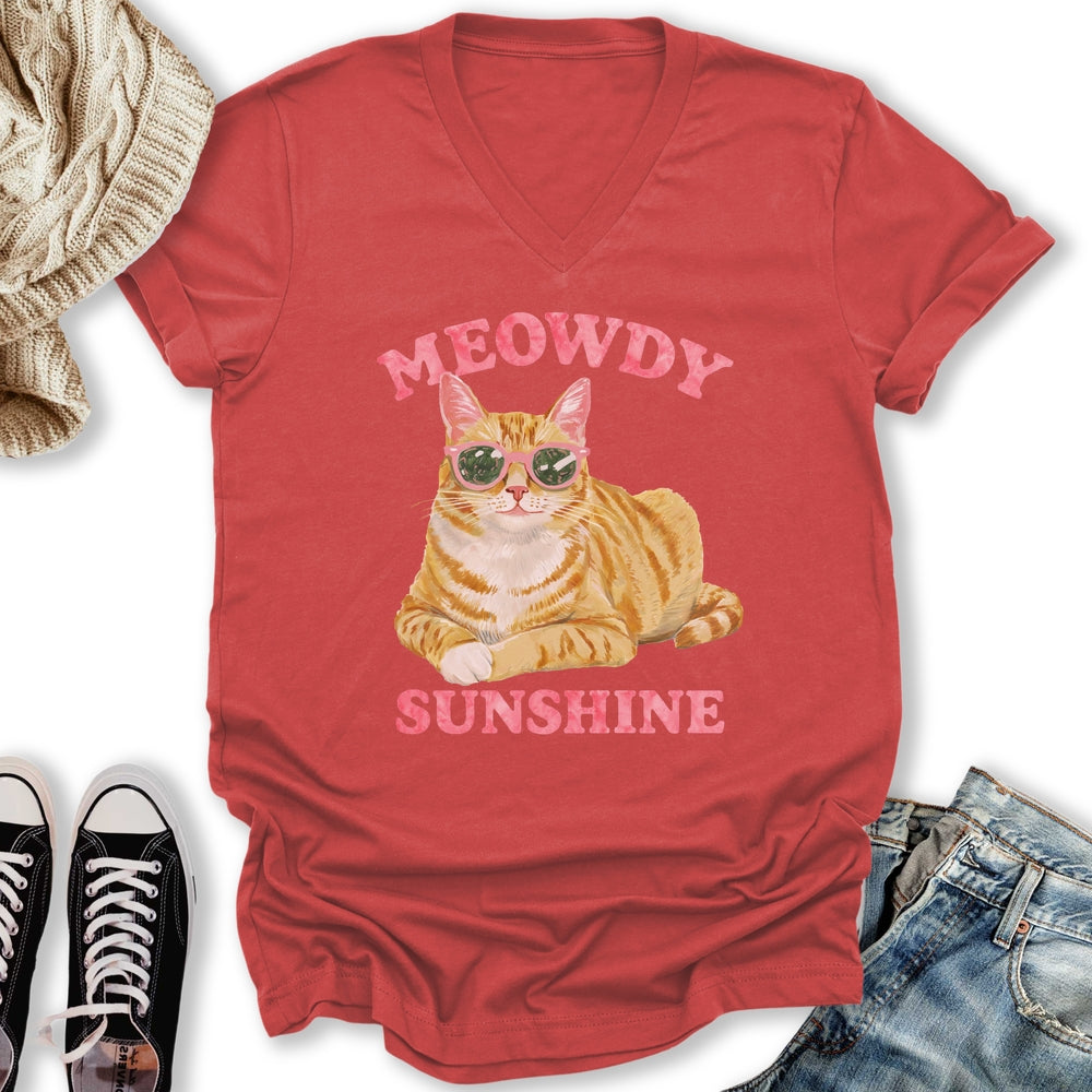 Meowdy Sunshine V-Neck Tee