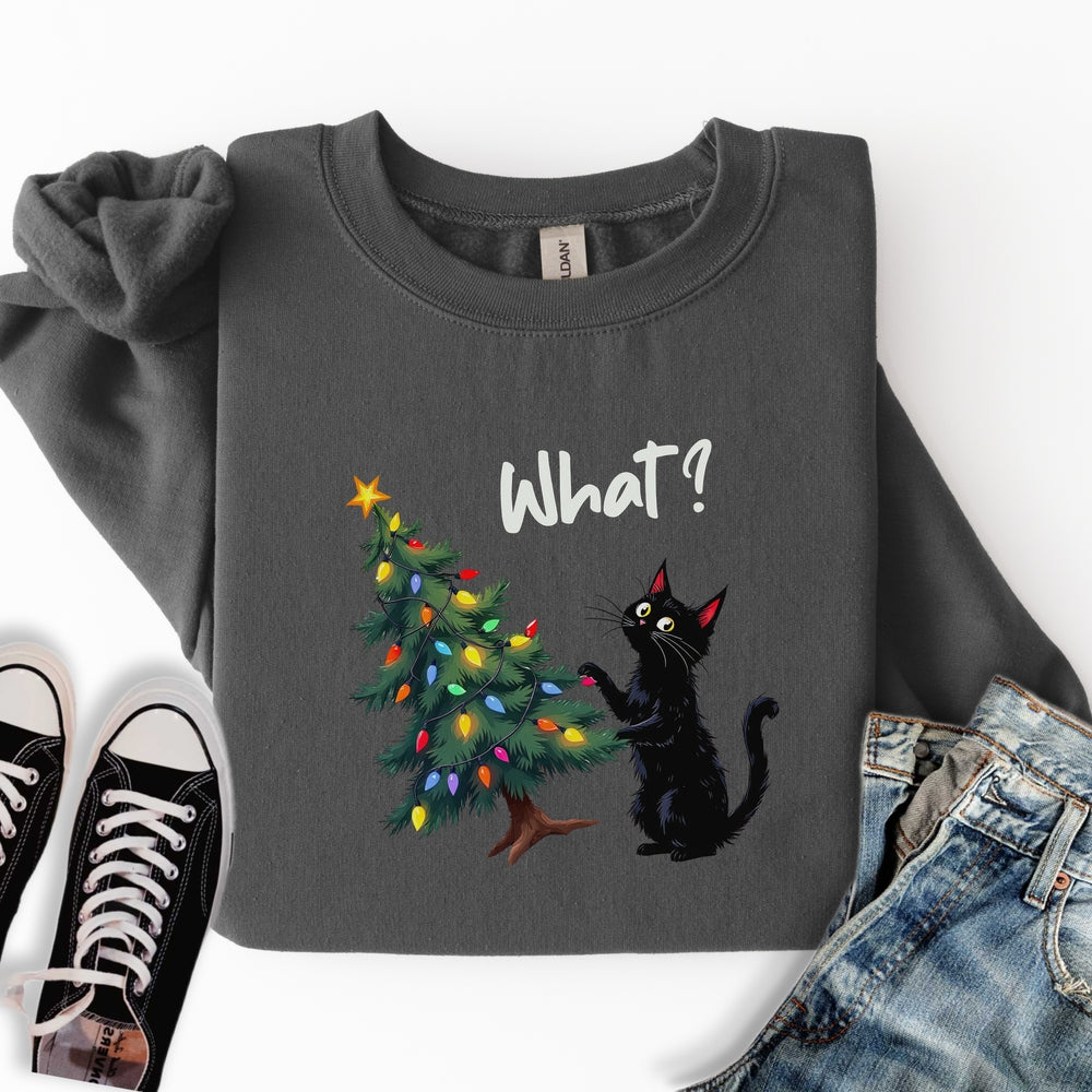 Black Cat What Sweatshirt