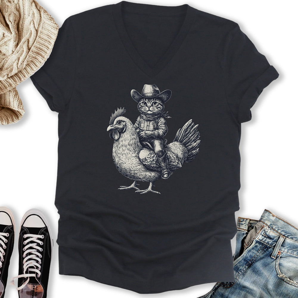 Cat Chicken V-Neck Tee