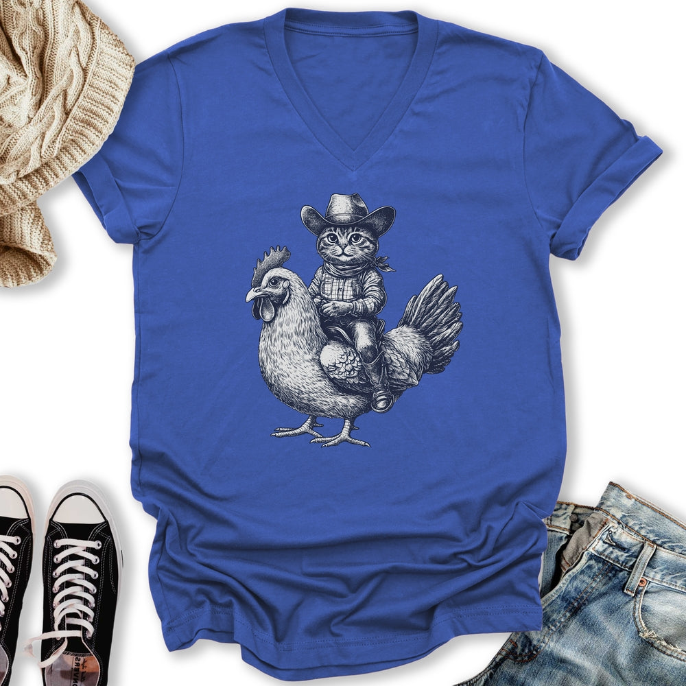 Cat Chicken V-Neck Tee