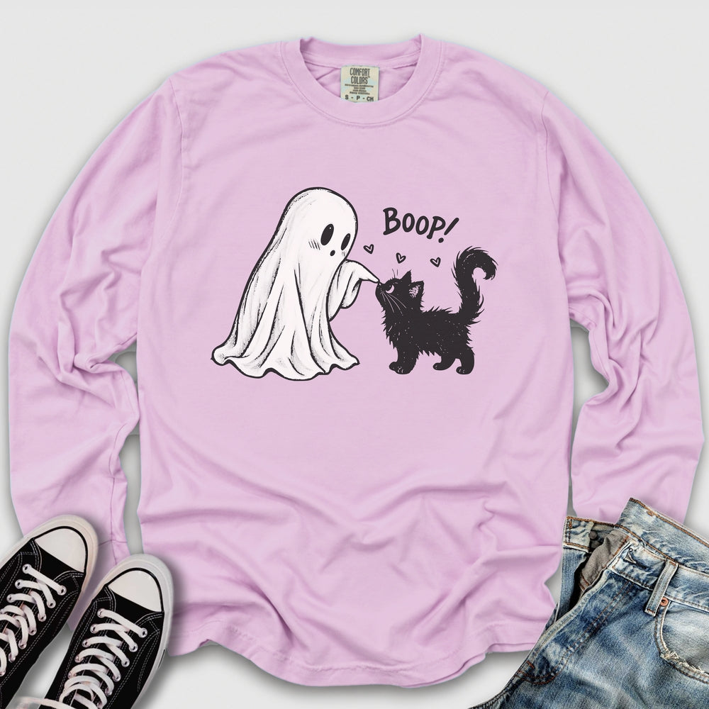 Boop Ghost and Cat Long Sleeve Tee