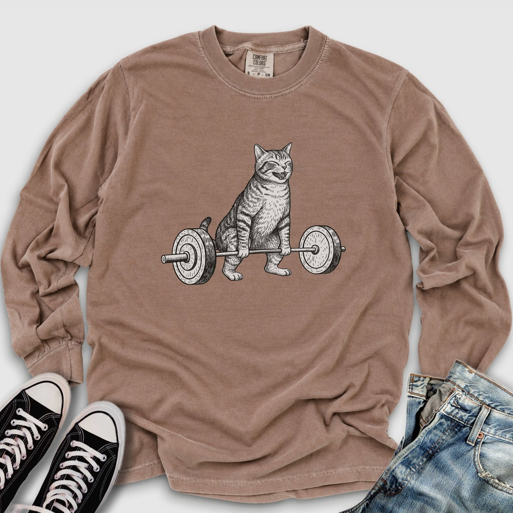 Deadlift Cat Long Sleeve Tee