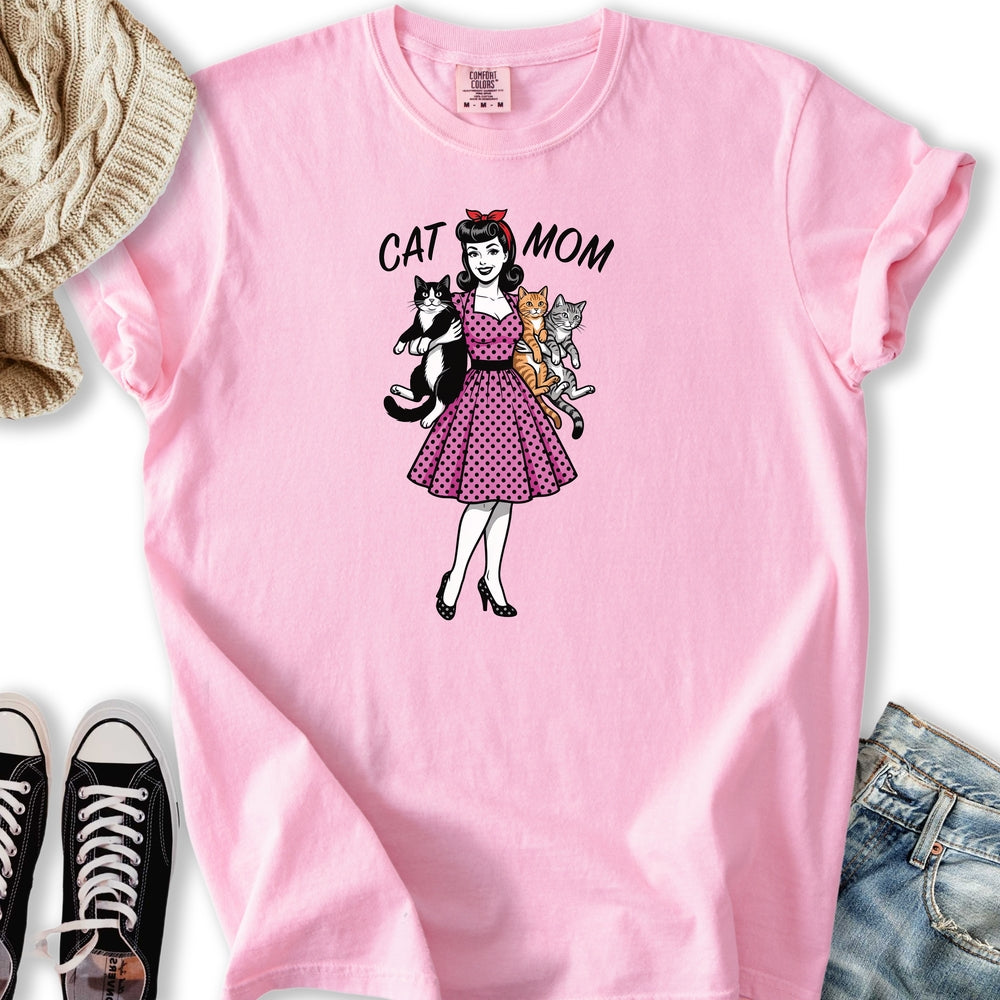 Retro Cat Mom T-Shirt