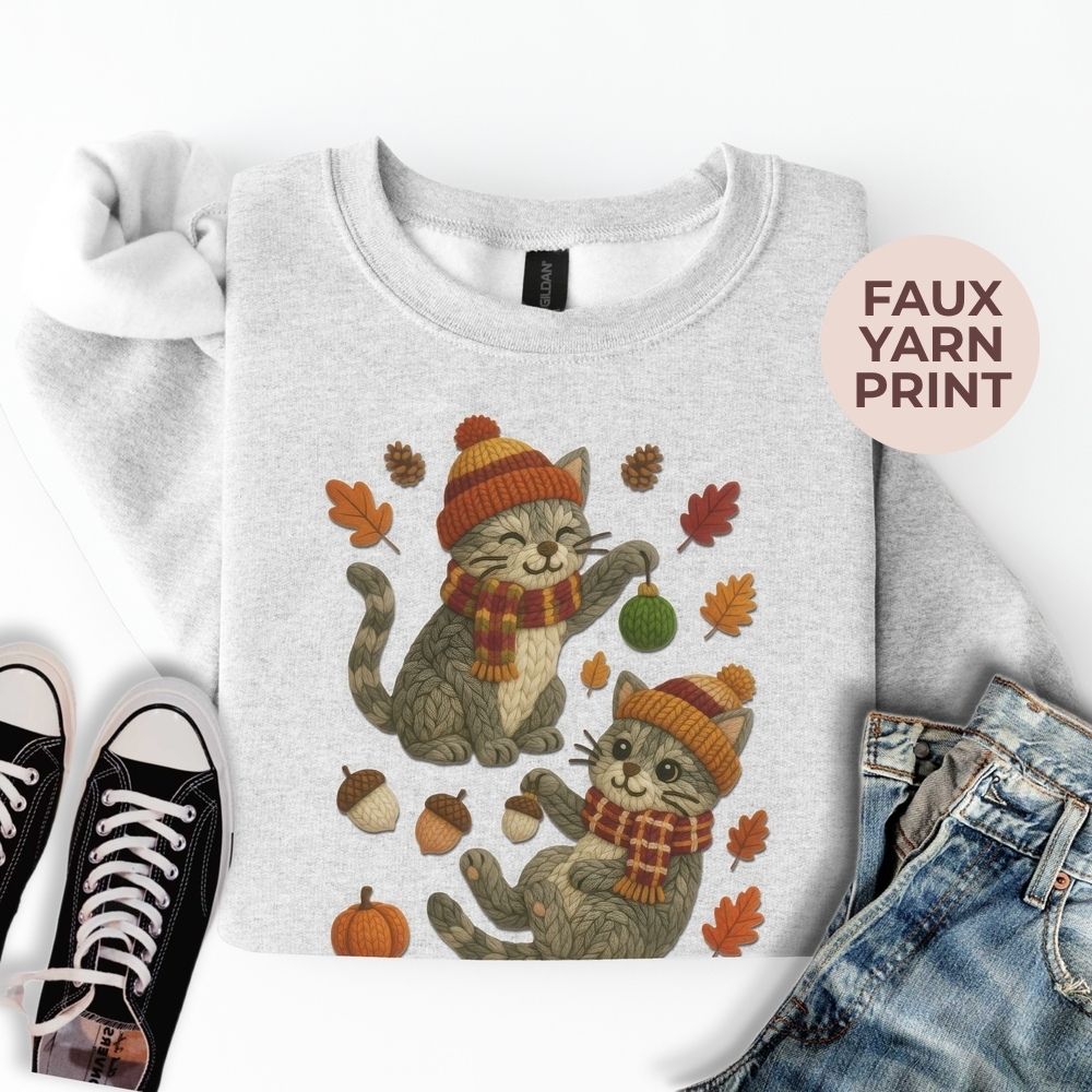 Fall Yarn Cats Sweatshirt