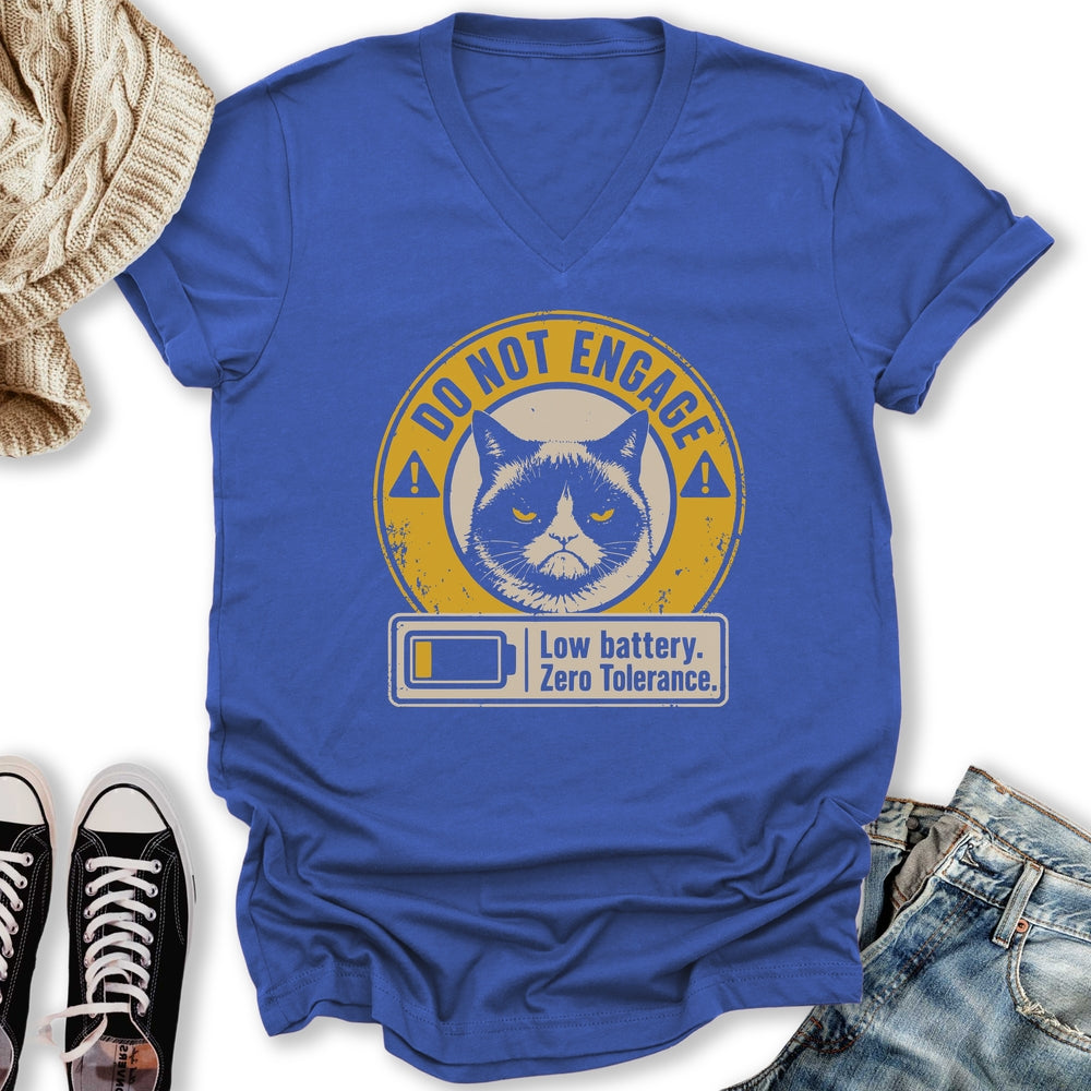 Do Not Engage Cat V-Neck Tee