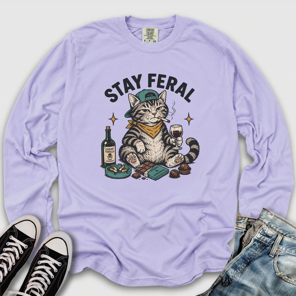 Stay Feral Cat Long Sleeve Tee