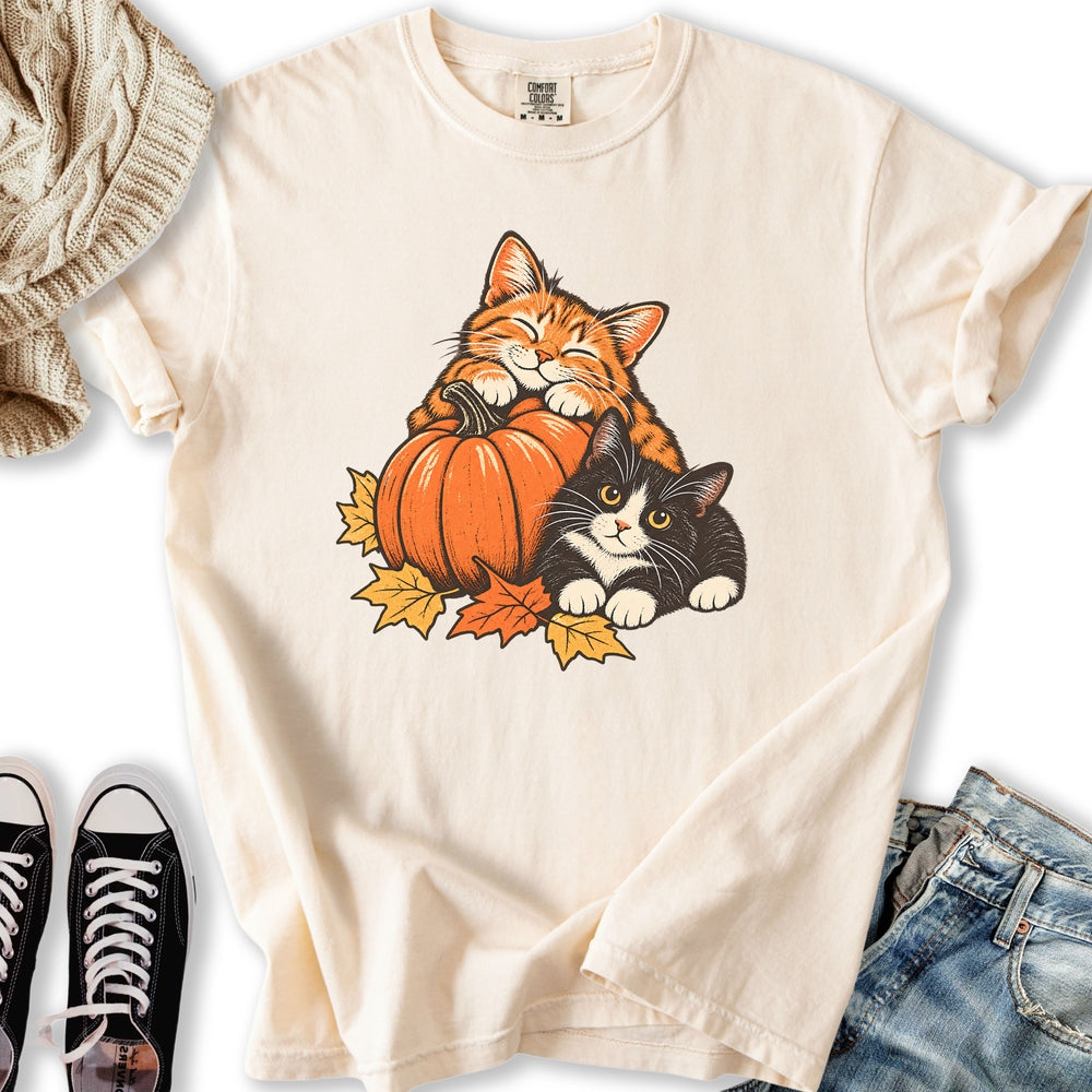 Cute Retro Fall Cats Relaxed Tee