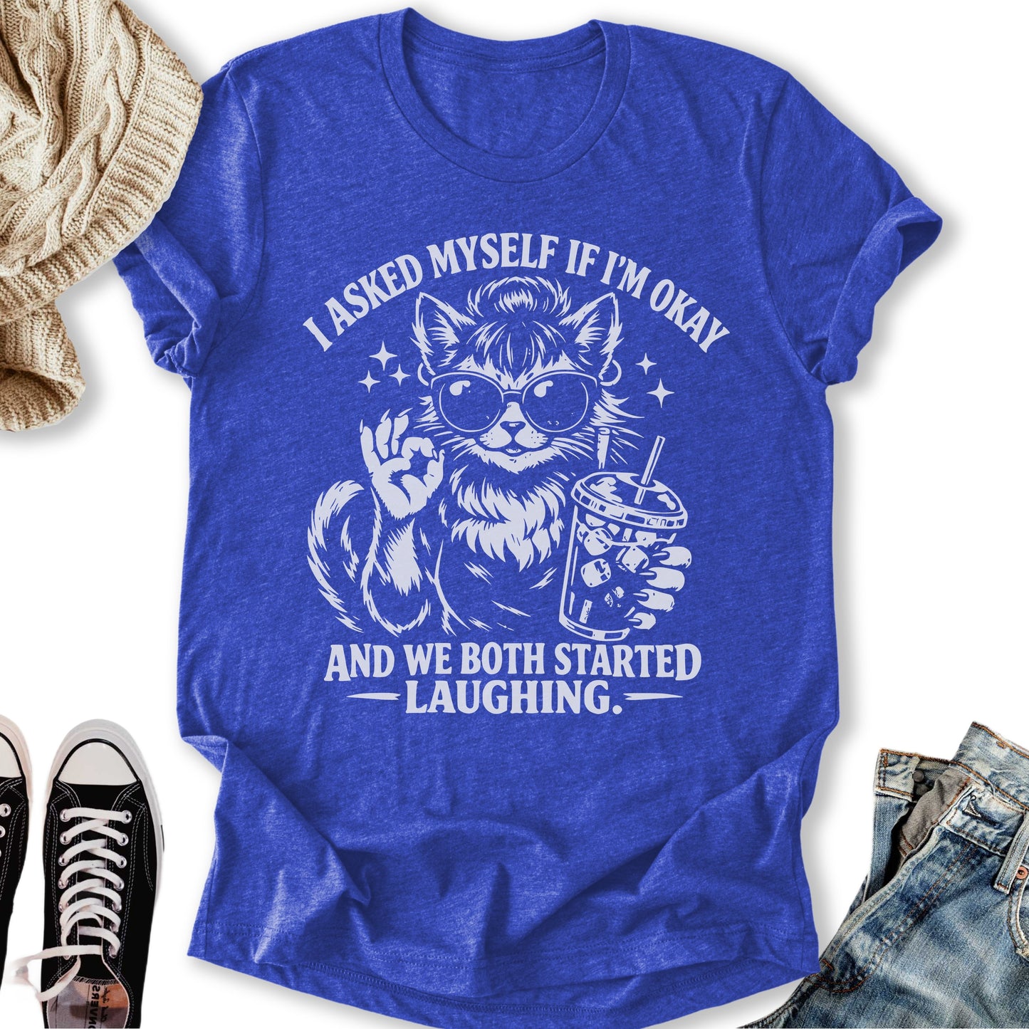 I Asked Myself If I’m Okay Cat T-Shirt