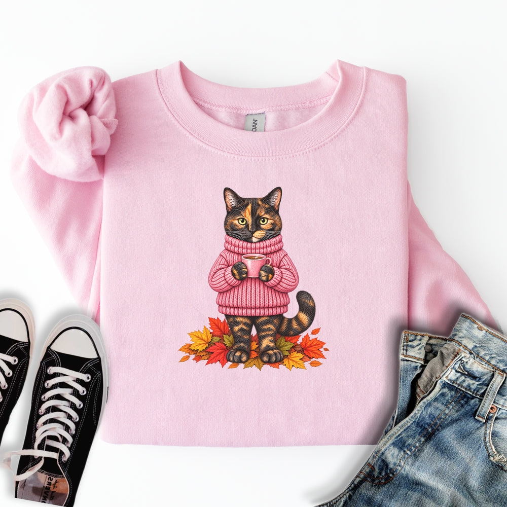 Cozy Fall Tortie Cat Sweatshirt