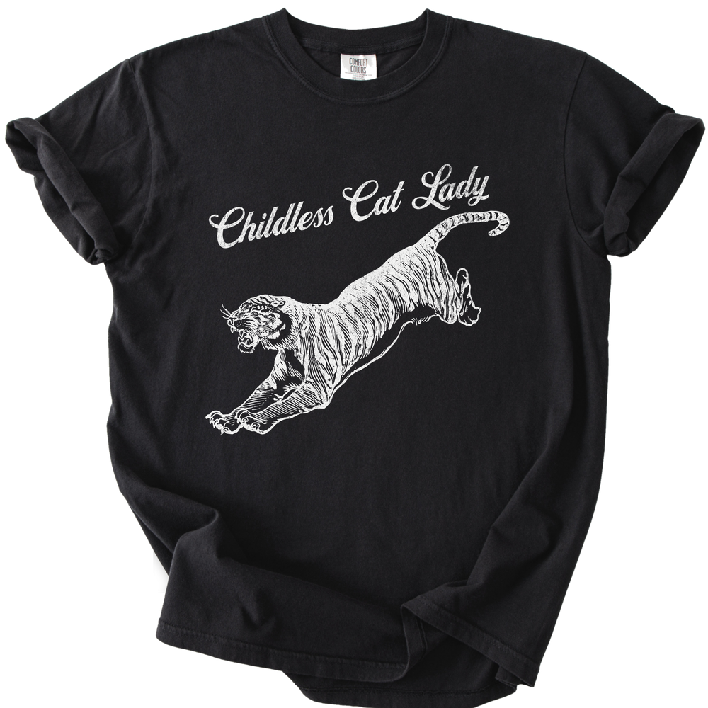 Childless Cat Lady Tiger T-Shirt
