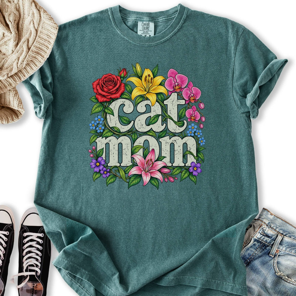 Floral Cat Mom Relaxed Tee