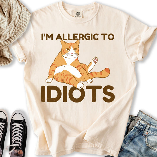 Allergic To Idiots Cat T-shirt