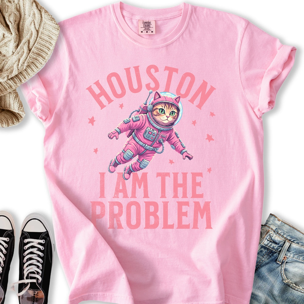 Houston Cat Pink T-Shirt