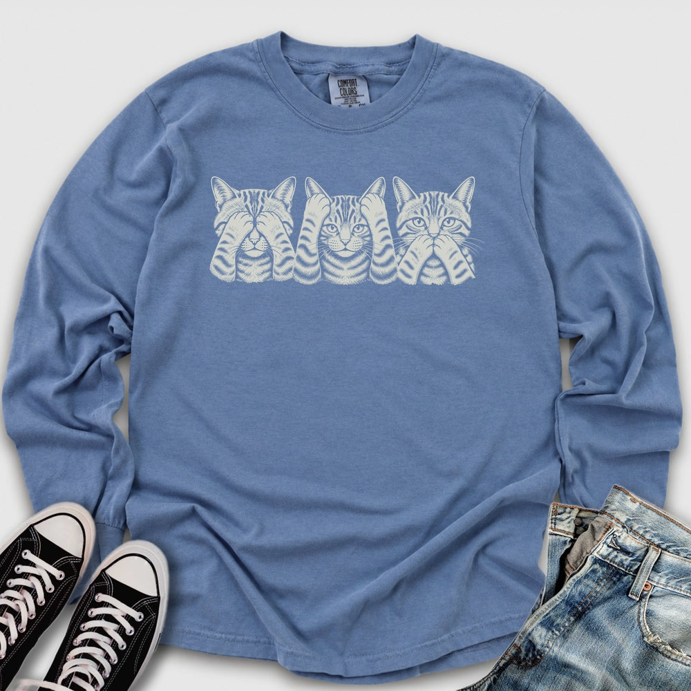 No Evil Cats Long Sleeve Tee