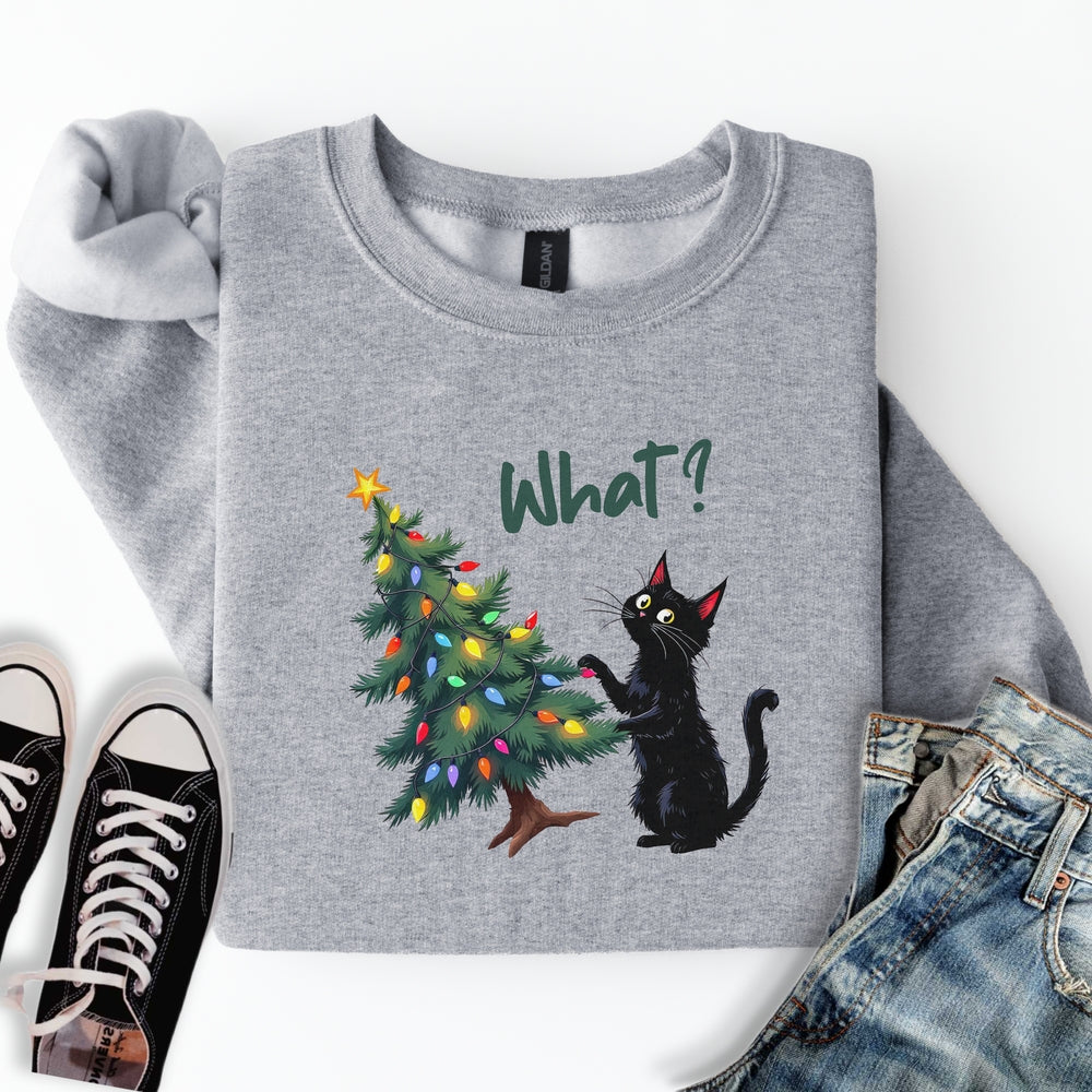 Black Cat What Sweatshirt