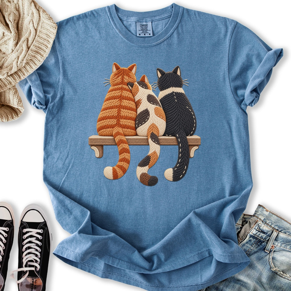 Printed Knit Cats Relaxed Tee