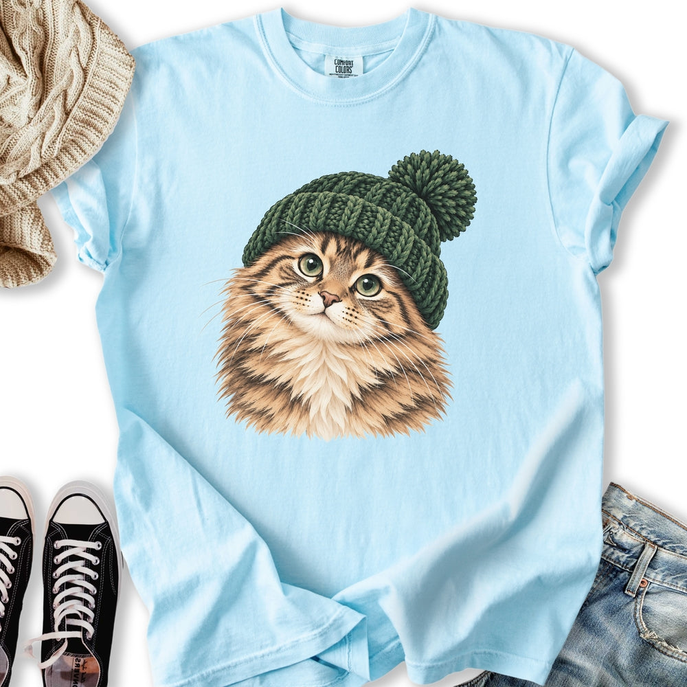 Green Beanie Tabby Relaxed Tee