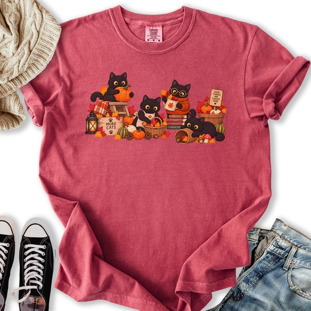 Fall Black Cats Relaxed Tee