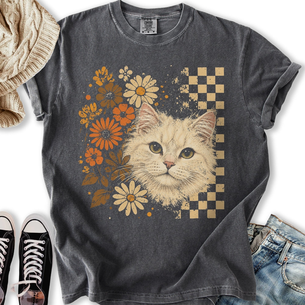 White Cat Vintage Floral Relaxed Tee