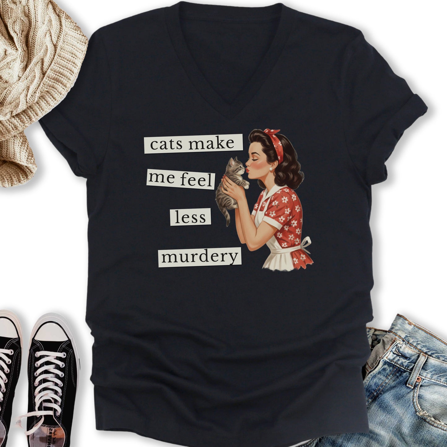 Less Murdery V-Neck Tee