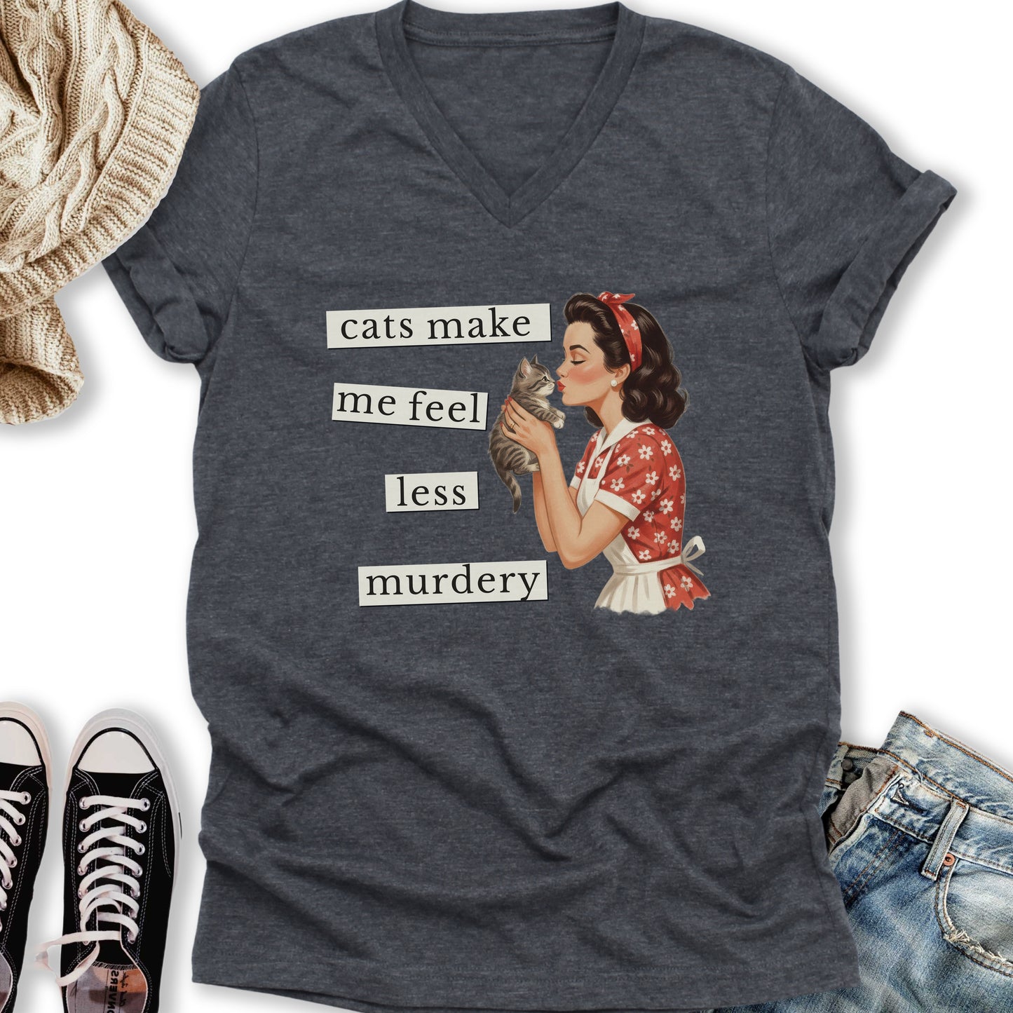Less Murdery V-Neck Tee