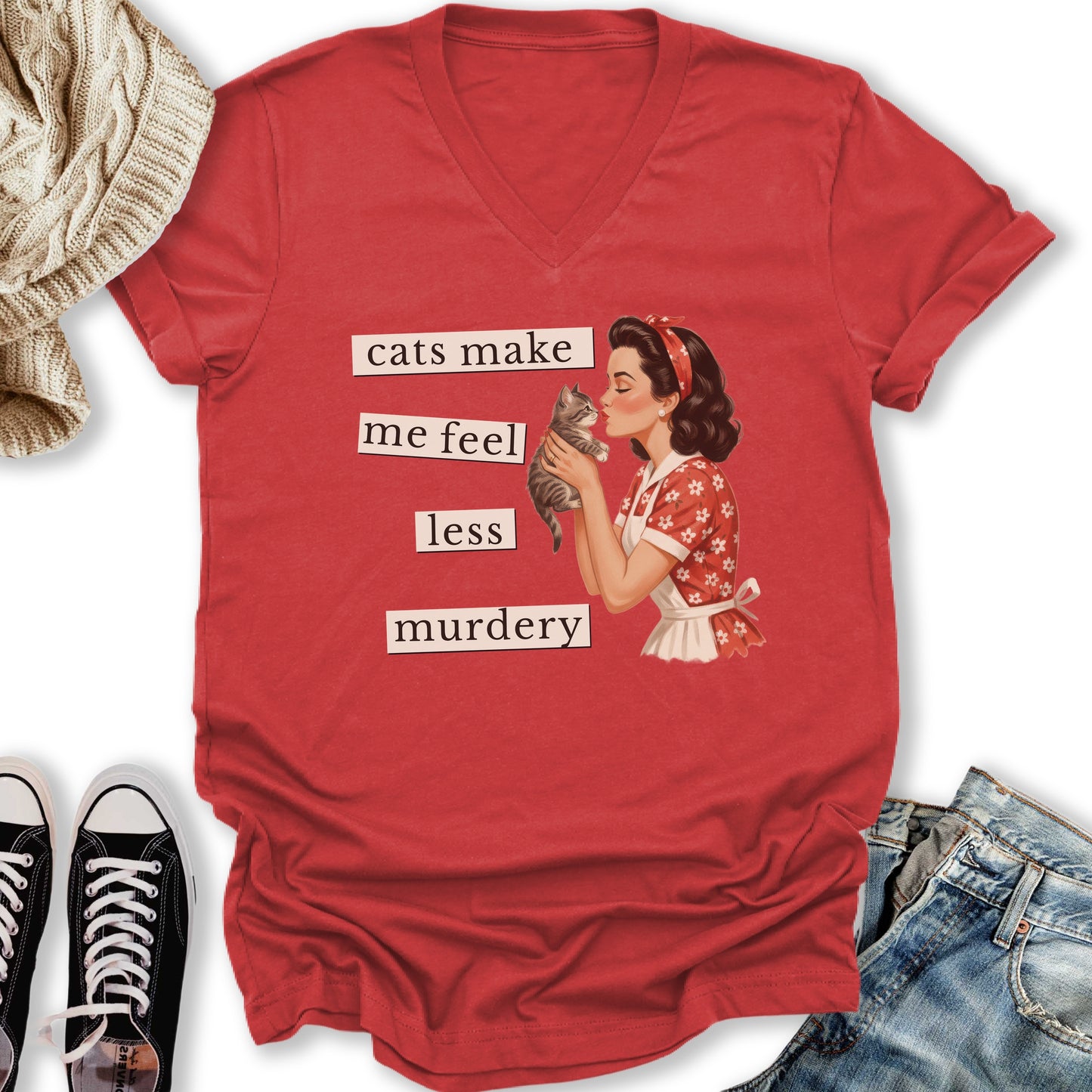 Less Murdery V-Neck Tee