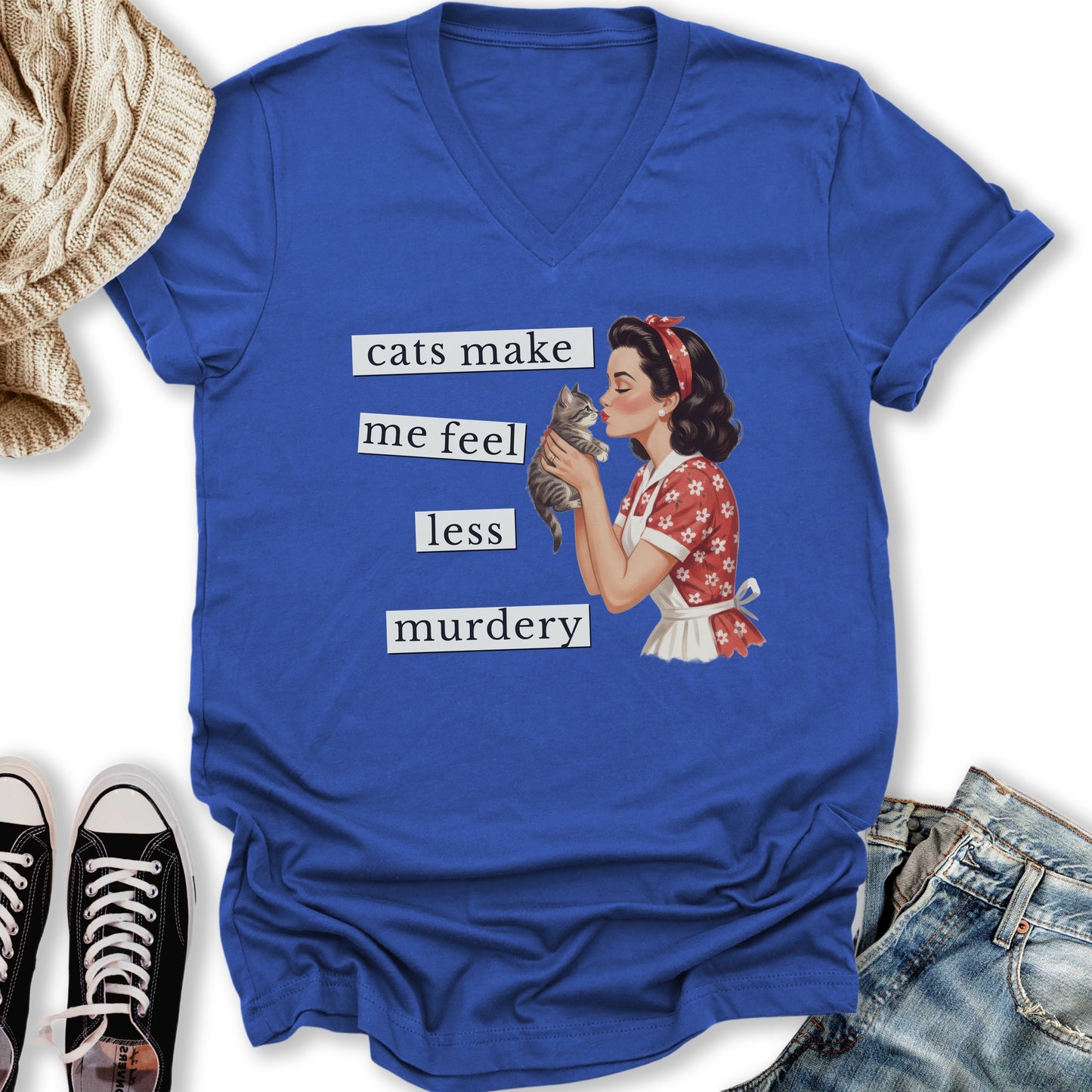 Less Murdery V-Neck Tee
