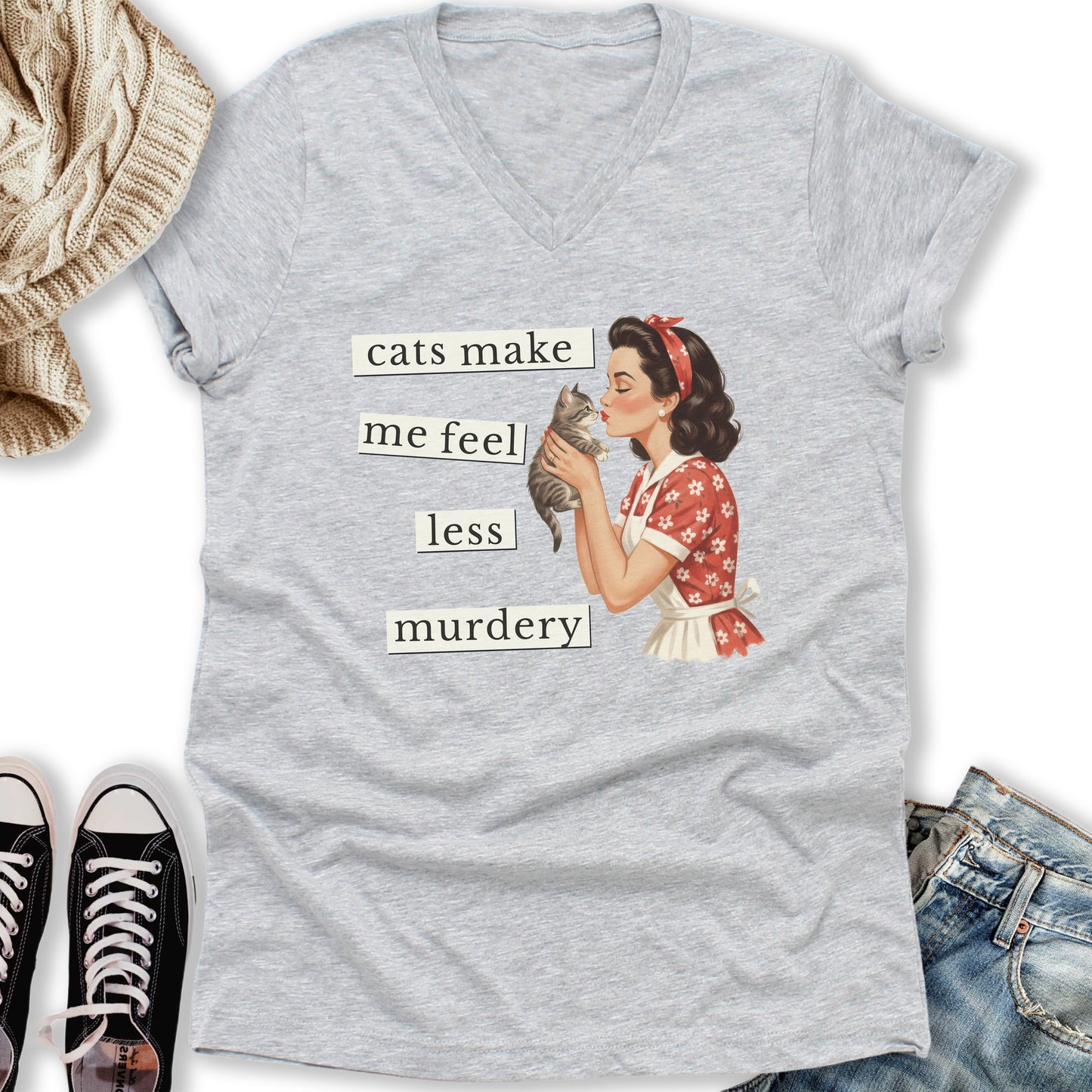 Less Murdery V-Neck Tee