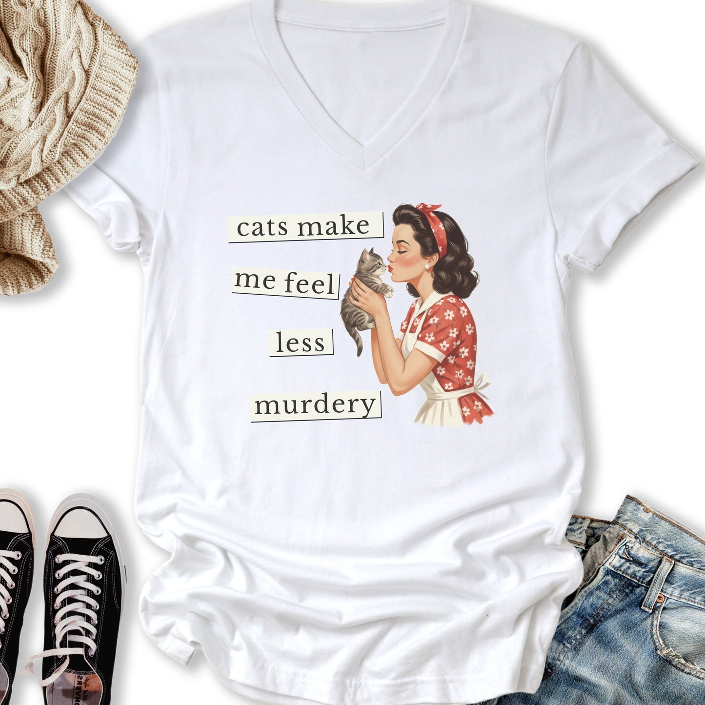 Less Murdery V-Neck Tee