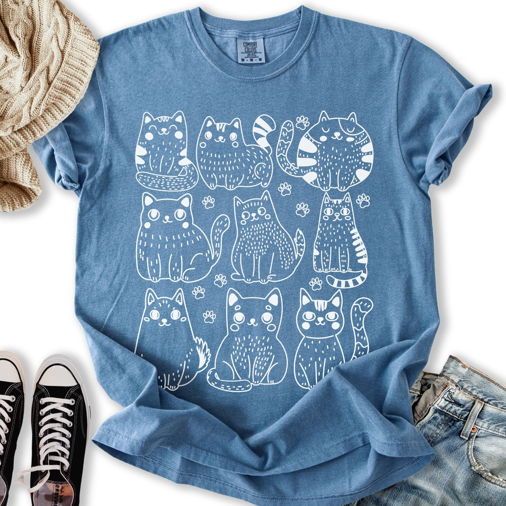 Line Art Cats T-Shirt