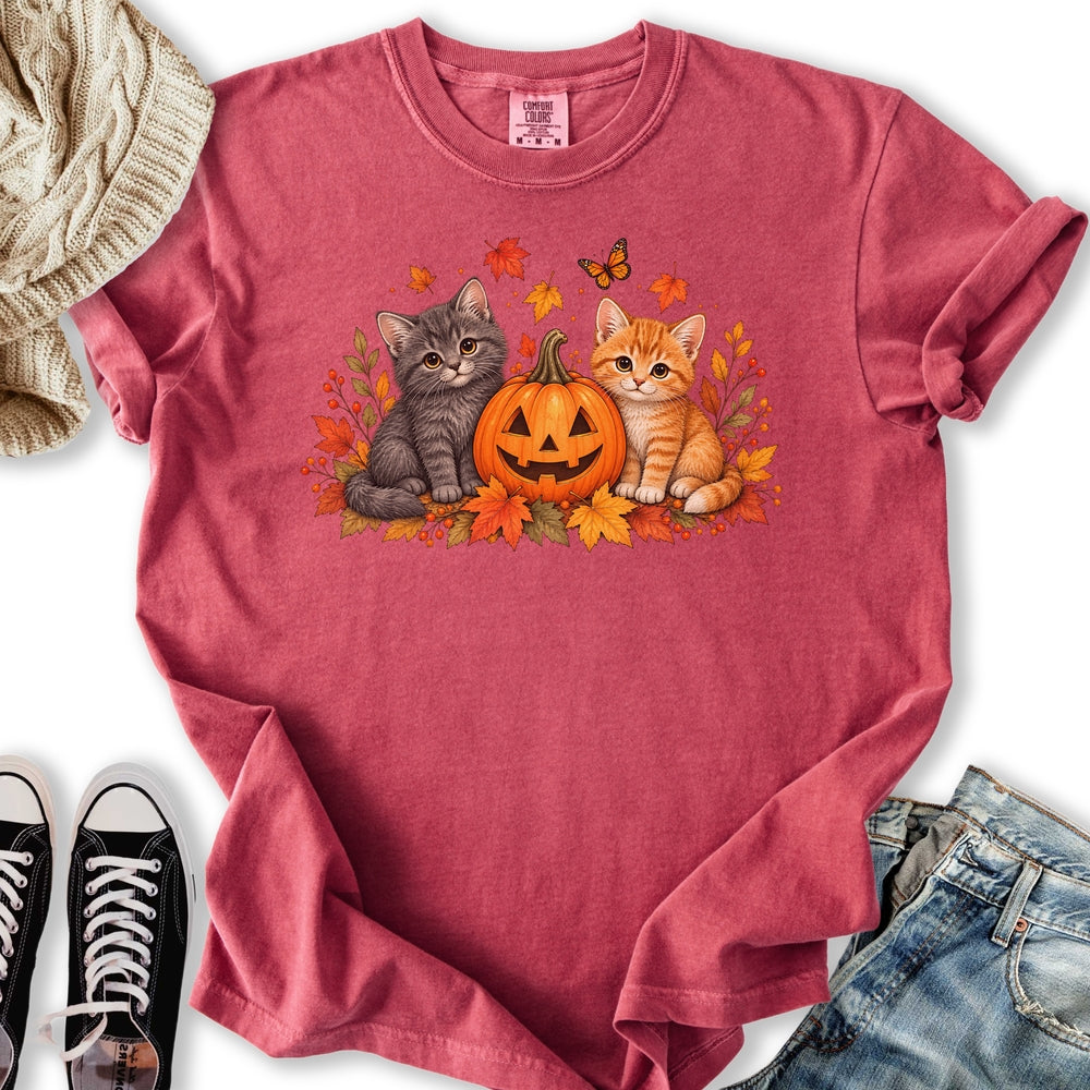 Cute Pumpkin Kittens Relaxed Tee