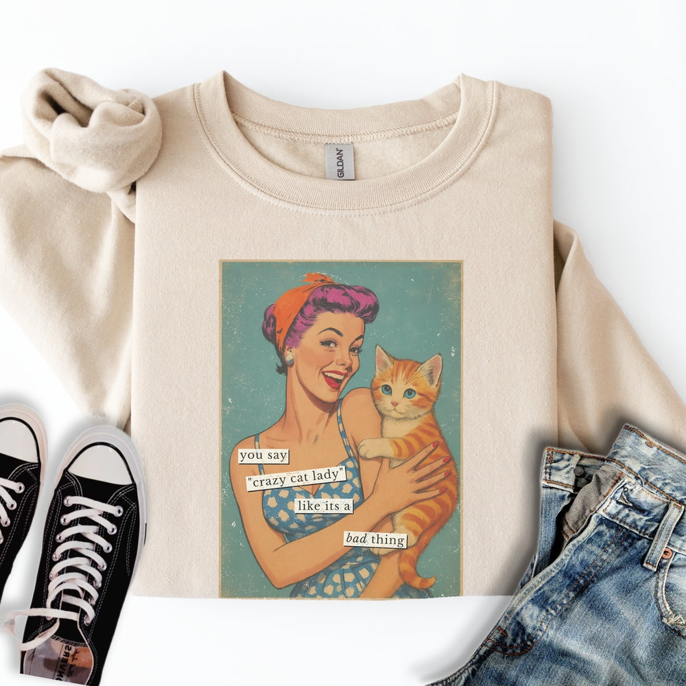 Retro Crazy Cat Lady Sweatshirt