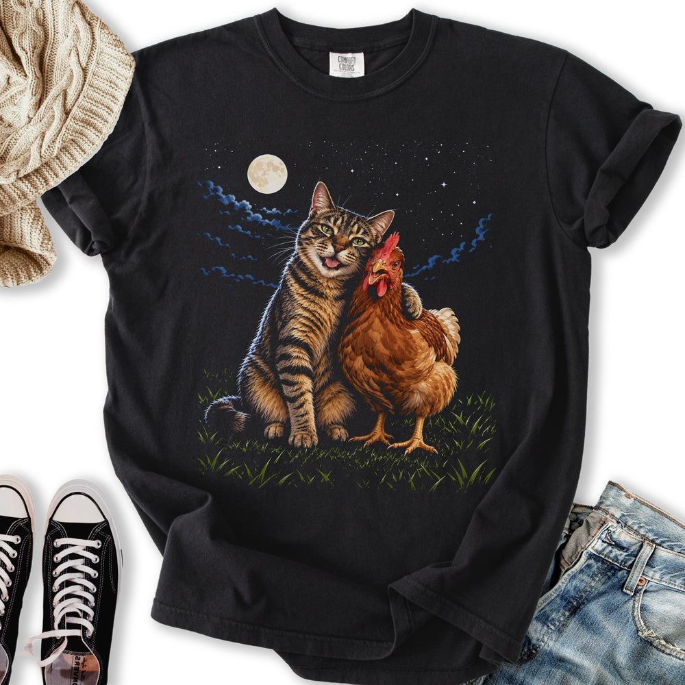 Cat & Chicken Besties Relaxed Tee