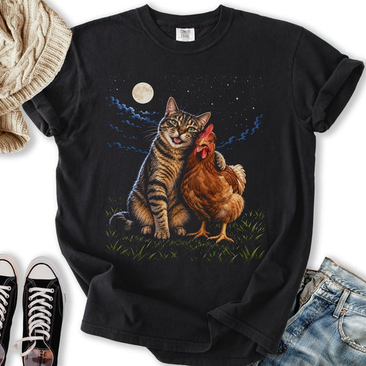 Cat & Chicken Besties Relaxed Tee