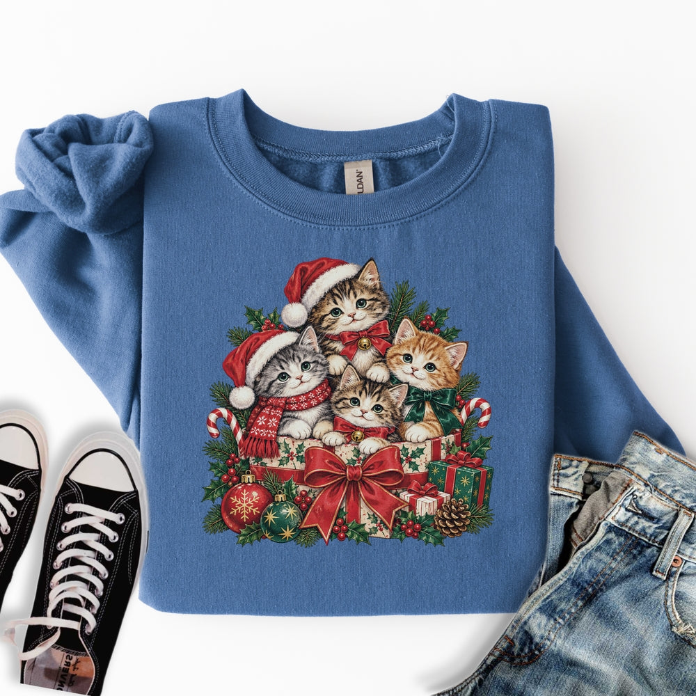 Vintage Christmas Kittens Sweatshirt