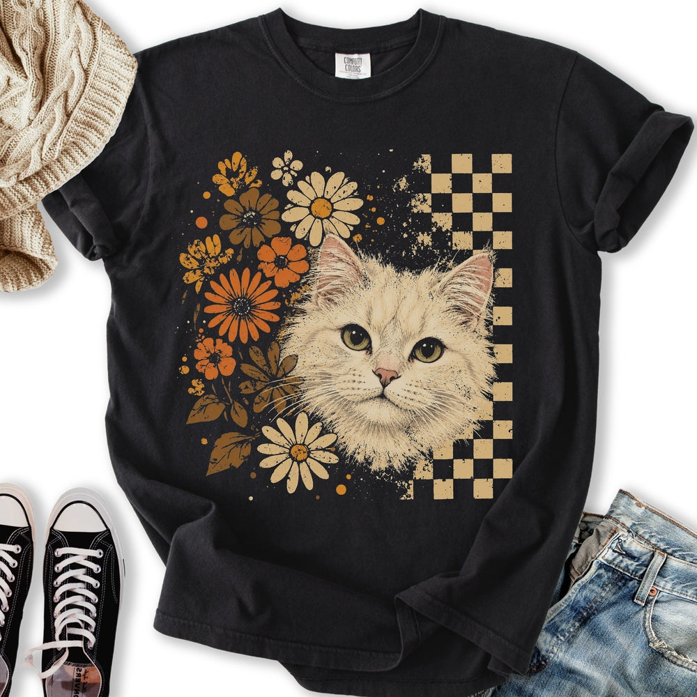 White Cat Vintage Floral Relaxed Tee