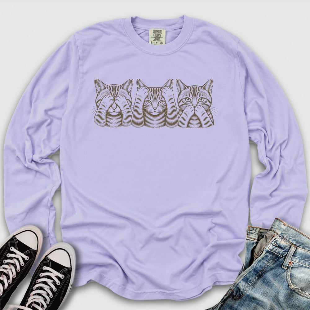 No Evil Cats Long Sleeve Tee