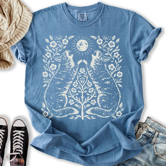 Woodblock Cat Print T-Shirt