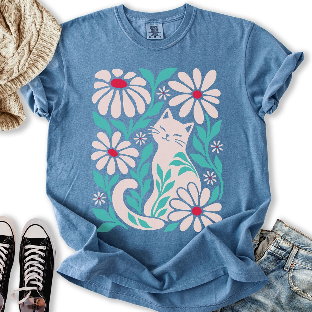 Blooming Cat Lover Relaxed Tee