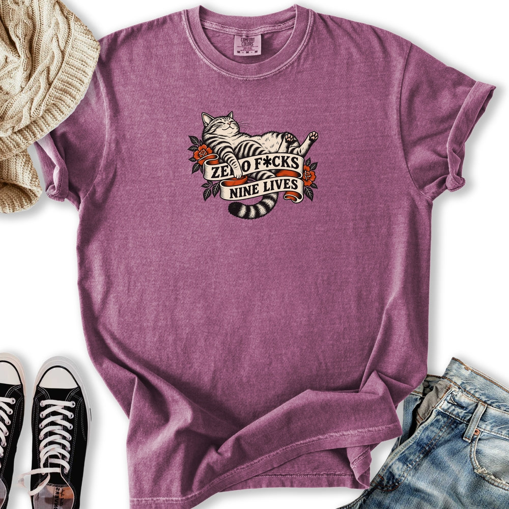Nine Lives Cat Tattoo Relaxed Tee