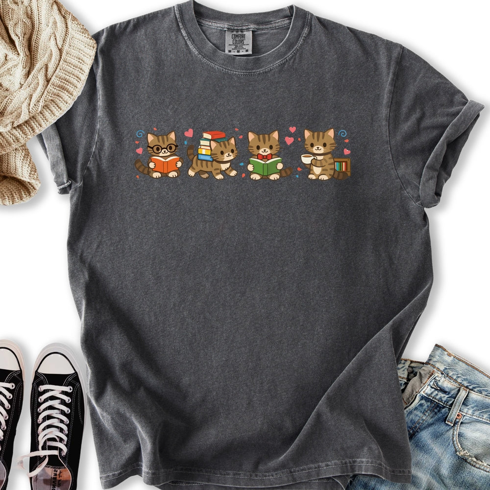 Cute Bookworm Cats T-Shirt
