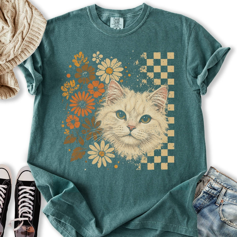 White Cat Vintage Floral Relaxed Tee