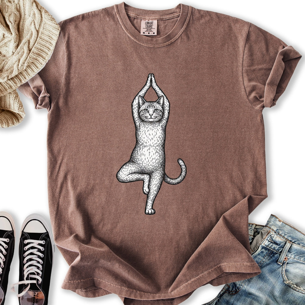 Yoga Tree Pose Cat T-Shirt